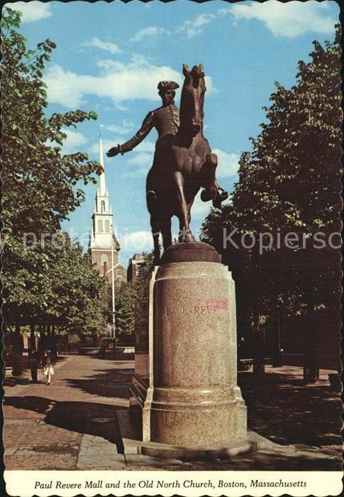 Boston Massachusetts Paul Revere Mall Old North Church