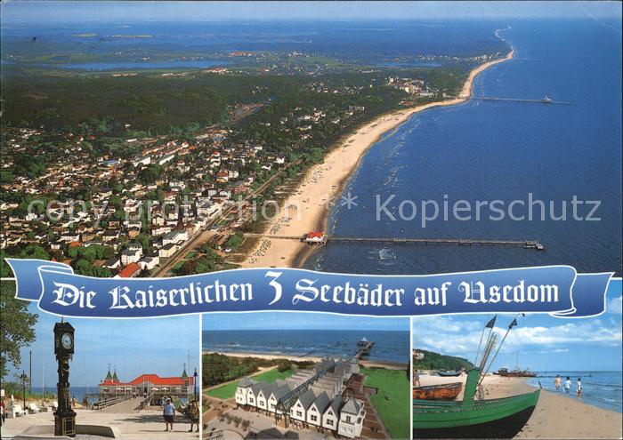 Usedom Mecklenburg-Vorpommern Strand Fischkutter Luftaufnahme
