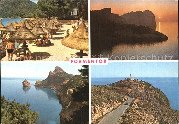 Formentor Strand Huetten Abendstimmung Leuchtturm