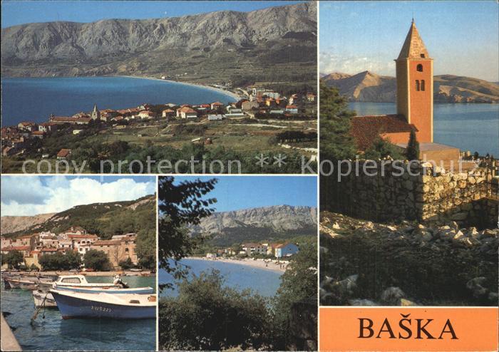 Baska Otok Krk Kirche Panorama Hafen
