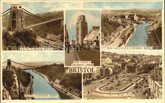 Bristol UK Clifton suspension bridge Park Street University Tower