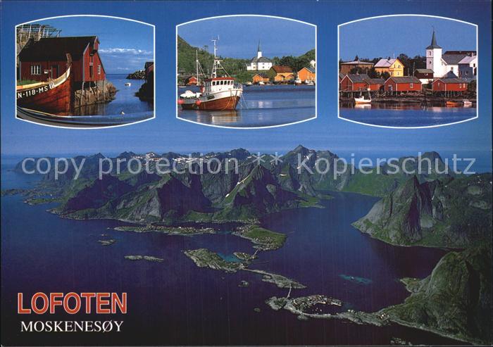 Moskenes Lofoten Boot Fliegeraufnahme