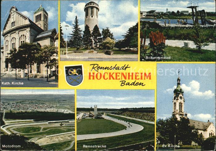 Hockenheim Wasserturm Schwimmbad Evangelische Kirche Motodrom