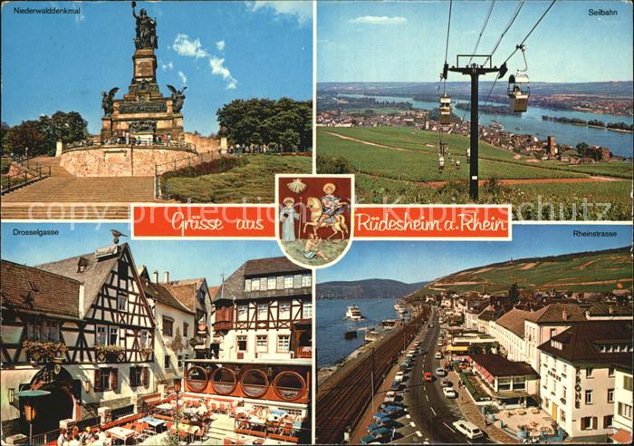 Ruedesheim Rhein Niederwalddenkmal Seilbahn Rheinstrasse Drosselgasse