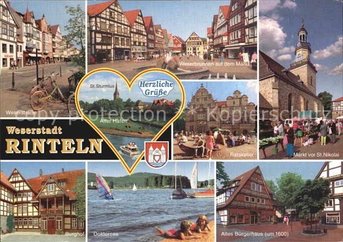 Rinteln Weser Niedersachsen Altes Buergerhaus Ratskeller Markt St Nikolai