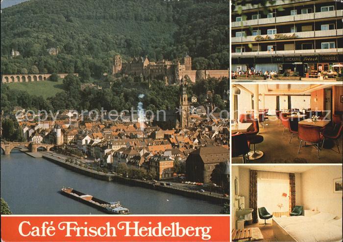 Heidelberg Neckar Cafe Frisch Fliegeraufnahme Neckarpartie