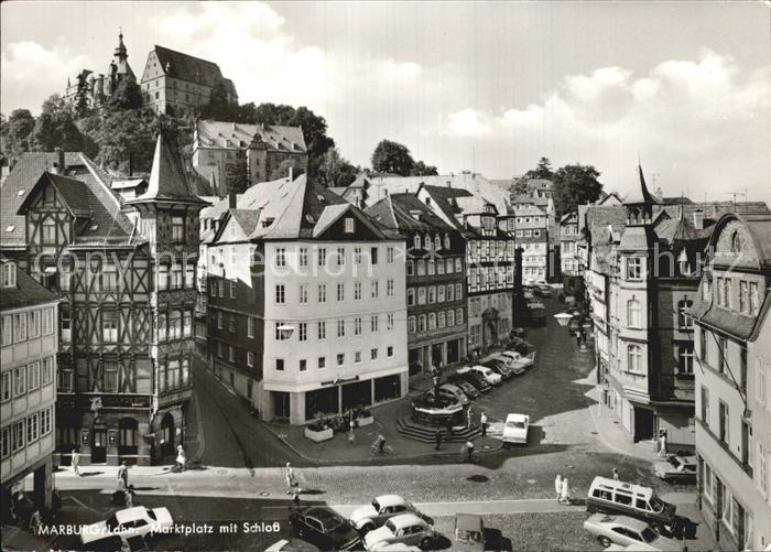Marburg Lahn Marktplatz mit Schloss