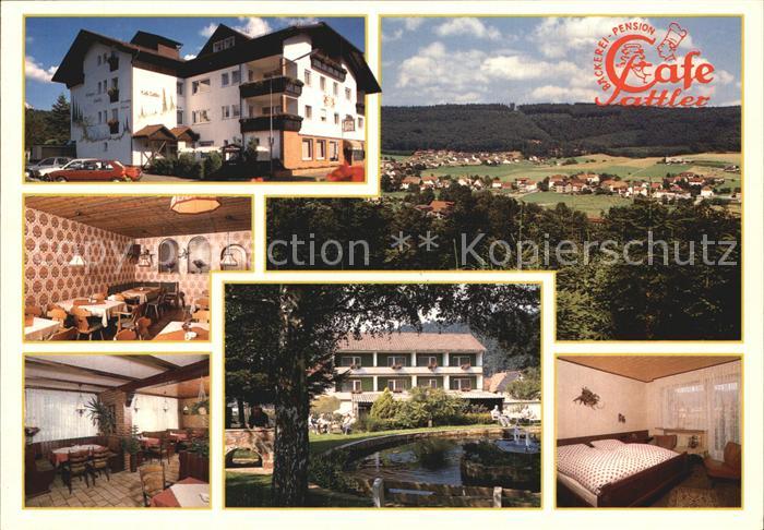 Wahlen Odenwald Cafe Sattler mit Gaestehaus Waldblick Gastraum Zimmer Park Panor