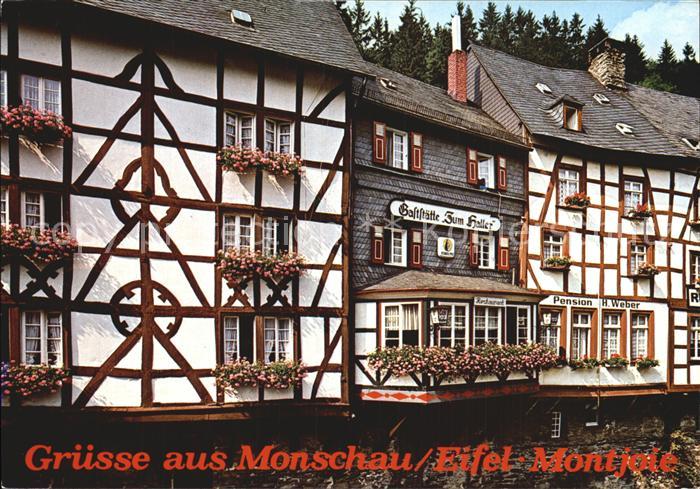 Monschau Montjoie NRW Fachwerkhaeuser an der Rur