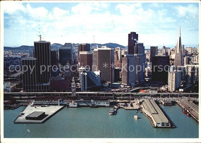 San Francisco California Aerial View Embarcadero Center and Waterfront