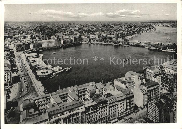 HAMBURG  CITY Binnen und Aussenalster Fliegeraufnahme
