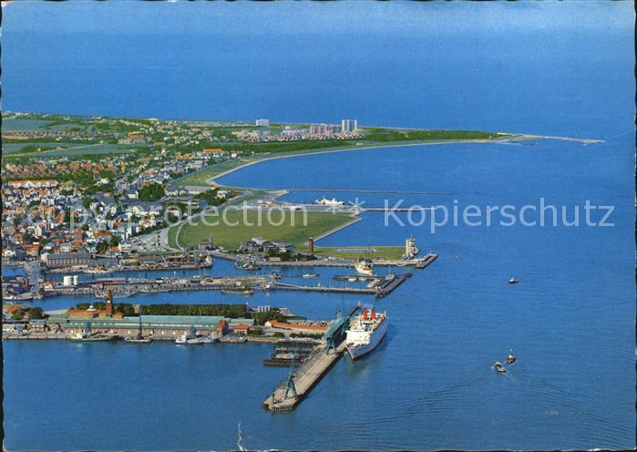 Cuxhaven Nordseebad Steubenhoeft Hafenanlagen Stadt Fliegeraufnahme