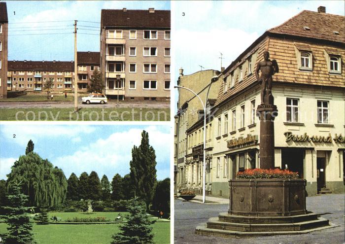 Frankenberg Sachsen Neubaugebiet Luetzelhoehe Park Brunnen Platz der Einheit