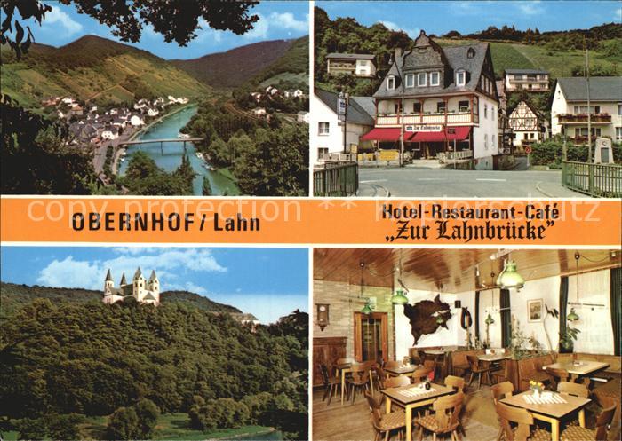 Obernhof Lahn Panorama Hotel Restaurant Zur Lahnbruecke Gaststube Schloss