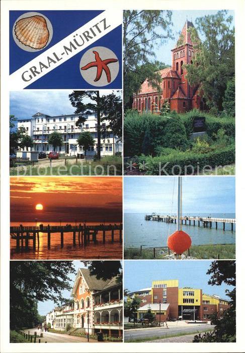 Graal-Mueritz Ostseebad Hotel Kirch Sonnenuntergang Seebruecke Strassenpartien