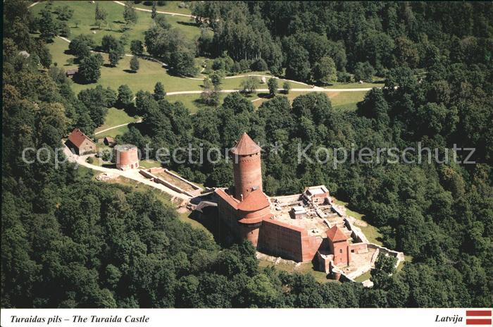 Lettland Latvia The Turaida Castle Fliegeraufnahme