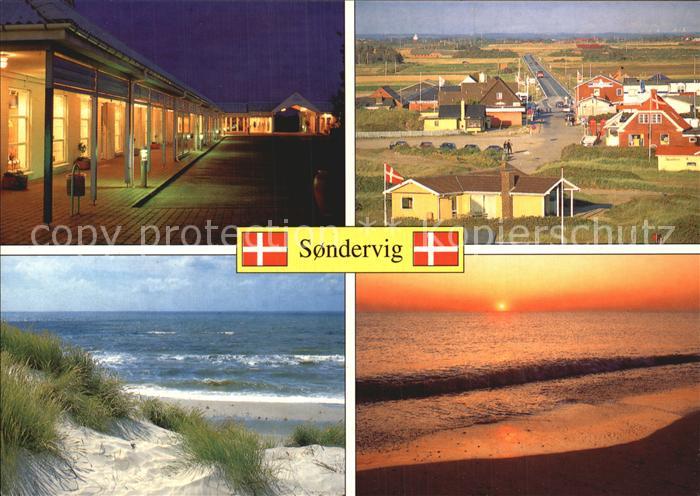 Sondervig Teilansichten Duenen Strand Sonnenuntergang