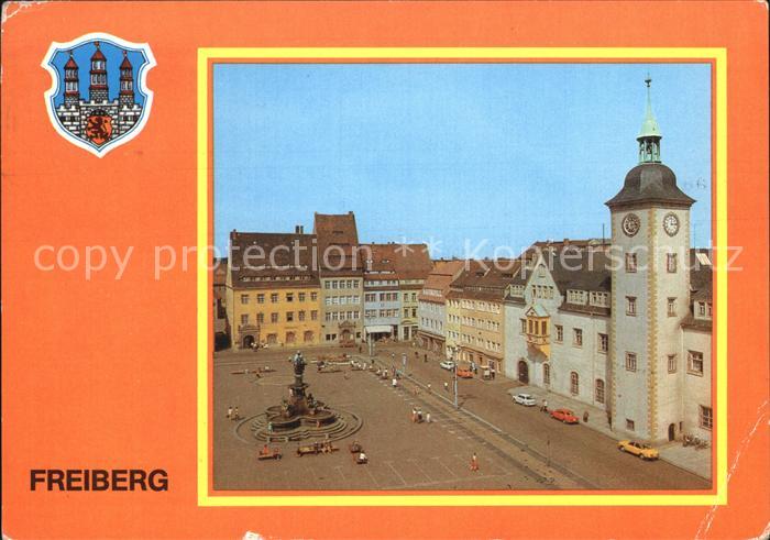 Freiberg Sachsen Obermarkt Rathaus Brunnendenkmal