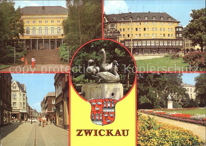 Zwickau Sachsen Pionierhaus Wilhelm Pieck Ringcafe Schwanenbrunnen