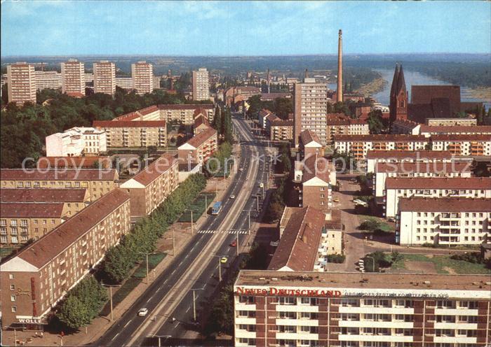 Frankfurt Oder Blick vom Hochhaus zur Karl Marx Strasse