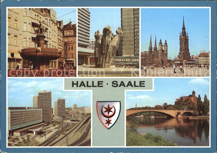 Halle Saale Eselsbrunnen Thaelmannplatz Markt Marktkirche Roter Turm