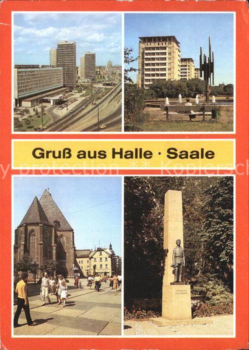 Halle Saale Thaelmannplatz Hochhaeuser Leninallee Konzerthalle Der kleine Trompe