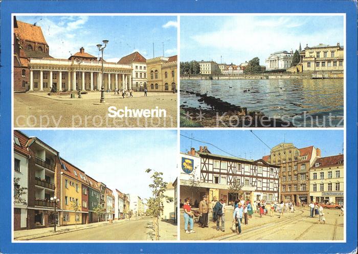 Schwerin Mecklenburg Markt Blick von Schlossinsel Grosser Moor Leninplatz