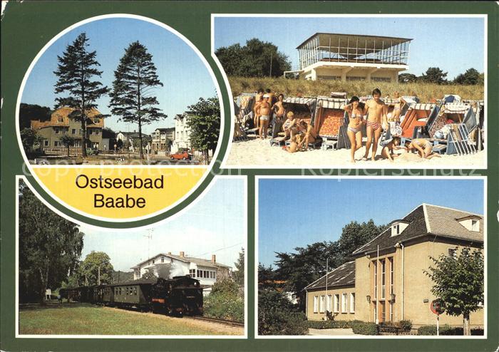 Baabe Ostseebad Ruegen Strand HO Gaststaette Inselparadies Schmalspurbahn