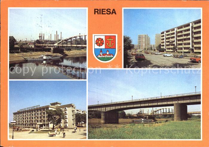 Riesa Sachsen Anlegestelle Weisse Flotte Dresden Stahl Walzwerk Karl Marx Ring