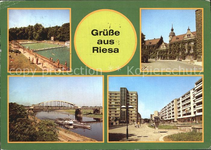 Riesa Sachsen Freibad Rathaus Anlegestelle Weisse Flotte Dresden