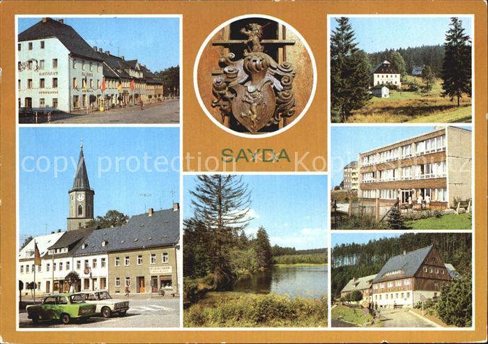 Sayda Rathaus Wilhelm Pieck Platz Wappen Rathaus Kinderkrippe