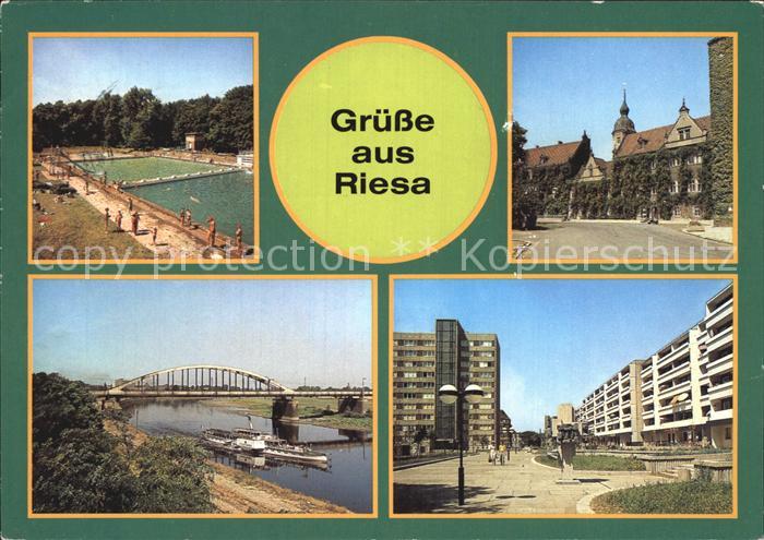Riesa Sachsen Freibad Rathaus Anlegestelle Weisse Flotte Dresden