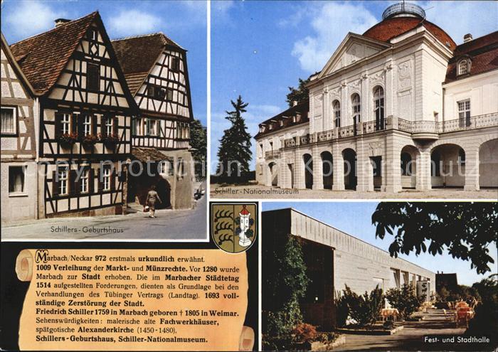 Marbach Neckar Festhalle Stadthalle Schiller Geburtshaus Museum