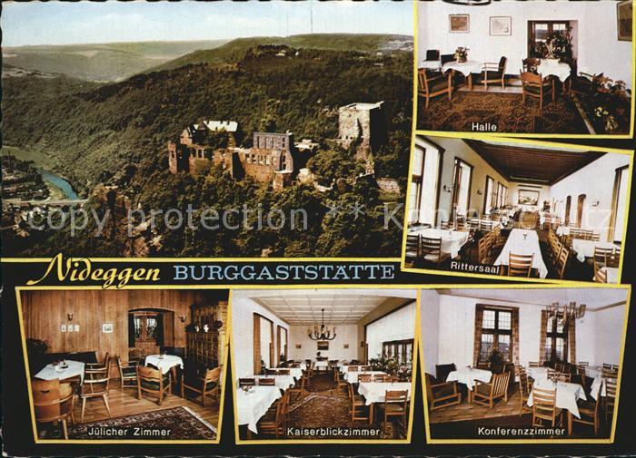 Nideggen Eifel Burggaststaette Rittersaal Halle Juelicher Zimmer Kaiserblickzimm