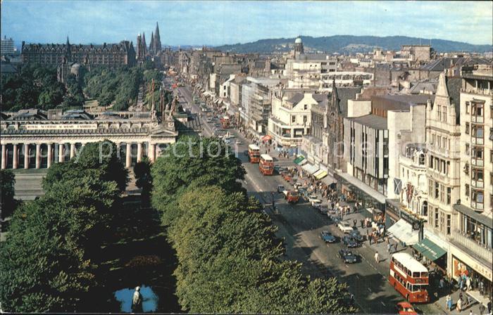 Edinburgh Scotland Princess-Street from Scott-Monument