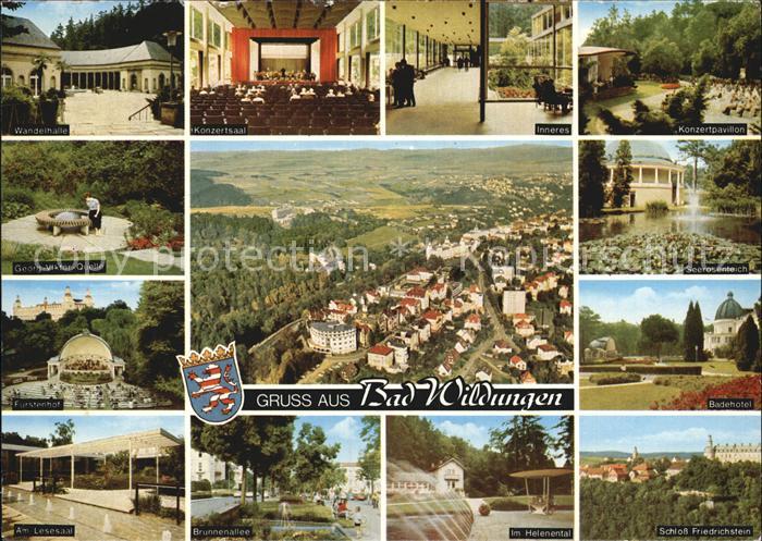 Bad Wildungen Fliegeraufnahme Badehotel Konzertpavillon Schloss Friedrichstein