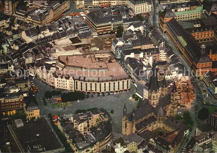 Bonn Rhein Fliegeraufnahme mit Muensterkirche