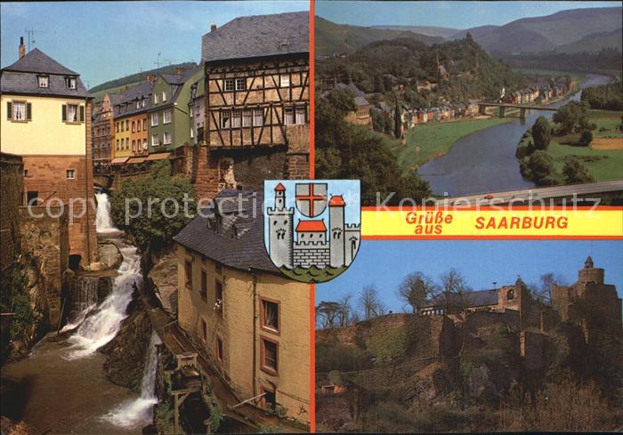 Saarburg Saar Ortspartie mit Wasserfaellen