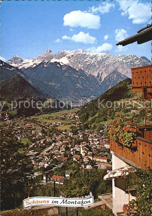 Schruns Vorarlberg gegen Zimba und Vandanser Steinwand