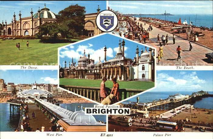 Brighton East Sussex The Dome Beach West Pier Royal Pavilion Palace Pier