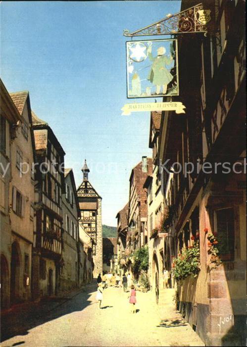 Riquewihr Haut Rhin Vieilles maisons au fond la Porte Haute au Dolder