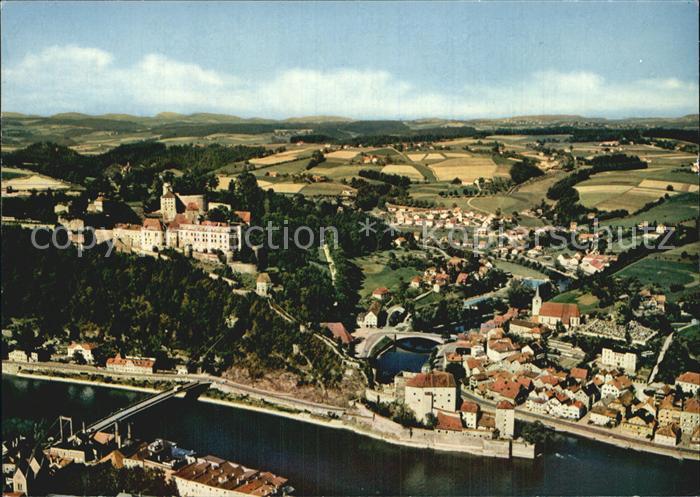 PAssAU Bayern Donau Veste Oberhaus und Wasserburg Niederhaus Fliegeraufnahme