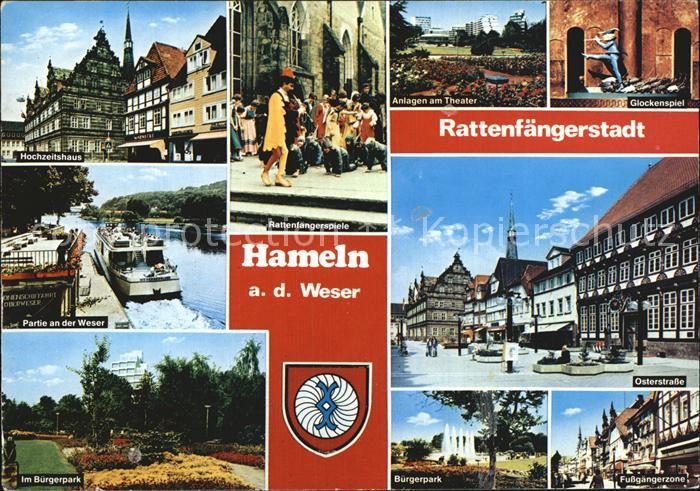 Hameln Weser Hochzeitshaus Rattenfaengerspiele Anlagen Theater Glockenspiel Wese