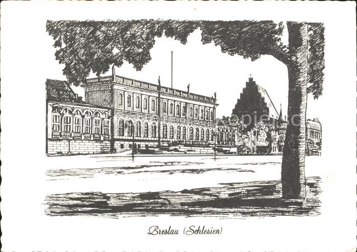 Breslau Niederschlesien Schloss und Doretheenkirche Zeichnung