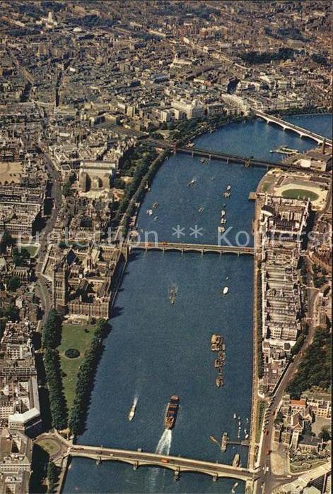 London The River Thams Westminster Abbey The Houses of Parliament and the bridge