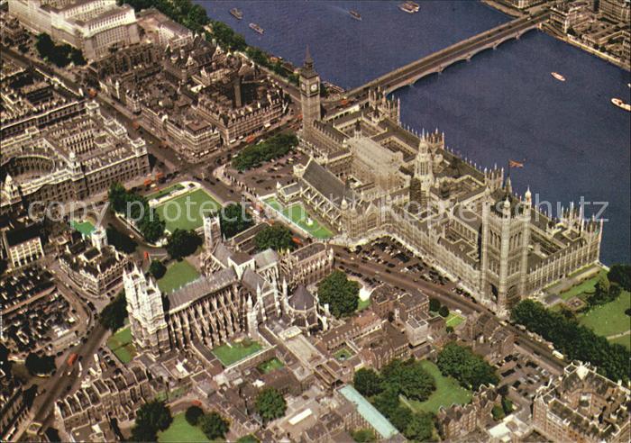 London Airial View Westminster Bridge Houses of Parliament Westminster Abbey