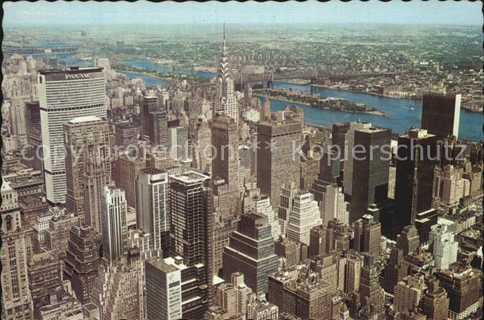 New York City Pan Am Building Chrysler Building UN East River from Empire State