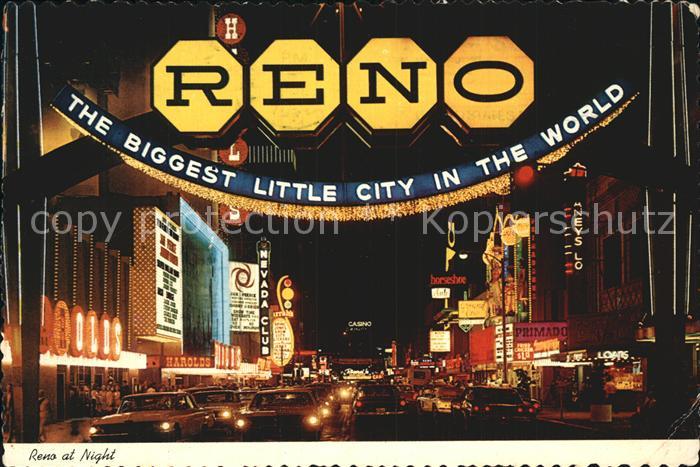 Reno Nevada at Night Down Virginia Street