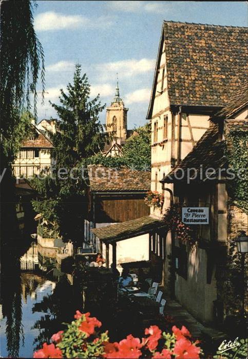 Colmar Haut Rhin Elsass La Petite Venise Au fond Le clocher de Eglise Saint Mart