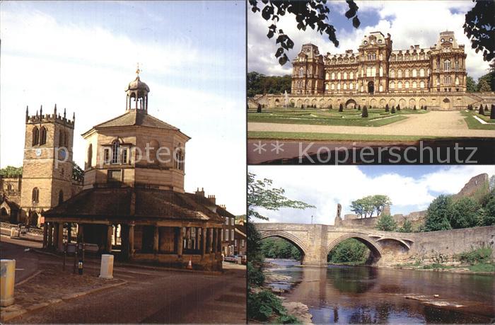 Barnard Castle Teesdale The Market Cross and St Marys Parish Church Josephine an